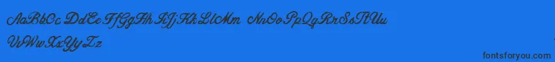 CfjacquescartierRegular-Schriftart – Schwarze Schriften auf blauem Hintergrund