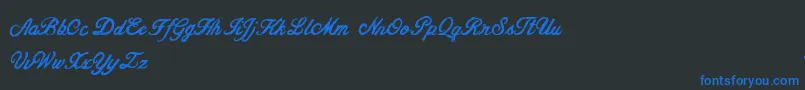 Fonte CfjacquescartierRegular – fontes azuis em um fundo preto
