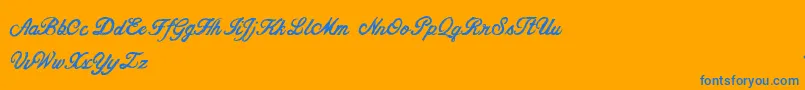 CfjacquescartierRegular-Schriftart – Blaue Schriften auf orangefarbenem Hintergrund