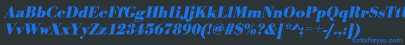 UrwbodonitnarBoldOblique Font – Blue Fonts on Black Background