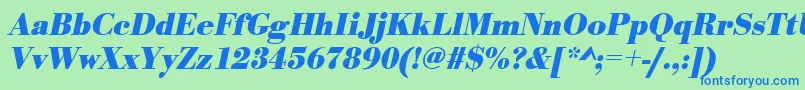 UrwbodonitnarBoldOblique Font – Blue Fonts on Green Background