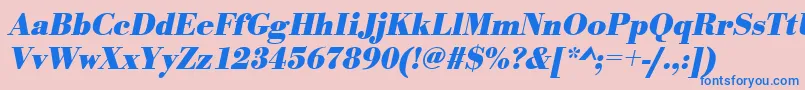 UrwbodonitnarBoldOblique Font – Blue Fonts on Pink Background