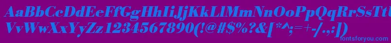 UrwbodonitnarBoldOblique Font – Blue Fonts on Purple Background