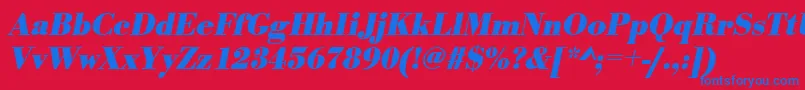 UrwbodonitnarBoldOblique Font – Blue Fonts on Red Background
