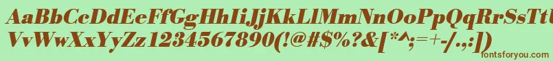 UrwbodonitnarBoldOblique Font – Brown Fonts on Green Background