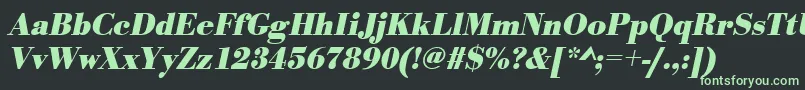 UrwbodonitnarBoldOblique Font – Green Fonts on Black Background