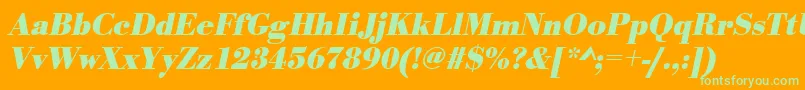 UrwbodonitnarBoldOblique Font – Green Fonts on Orange Background