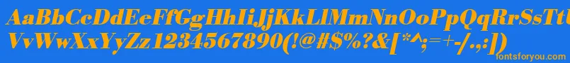 UrwbodonitnarBoldOblique Font – Orange Fonts on Blue Background