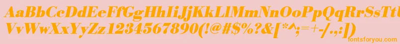 UrwbodonitnarBoldOblique Font – Orange Fonts on Pink Background