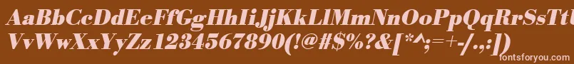 UrwbodonitnarBoldOblique Font – Pink Fonts on Brown Background
