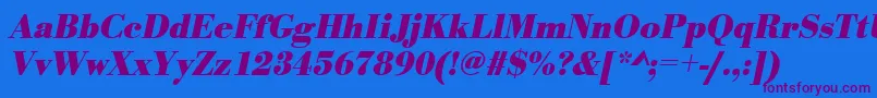 UrwbodonitnarBoldOblique Font – Purple Fonts on Blue Background