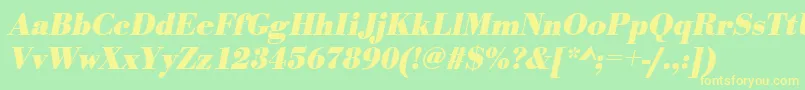 UrwbodonitnarBoldOblique Font – Yellow Fonts on Green Background