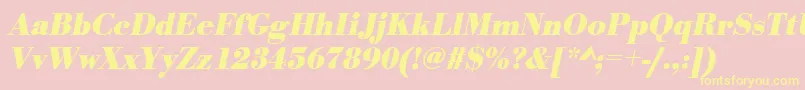 UrwbodonitnarBoldOblique Font – Yellow Fonts on Pink Background