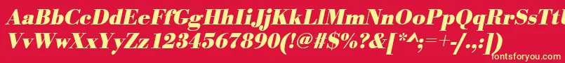 UrwbodonitnarBoldOblique Font – Yellow Fonts on Red Background