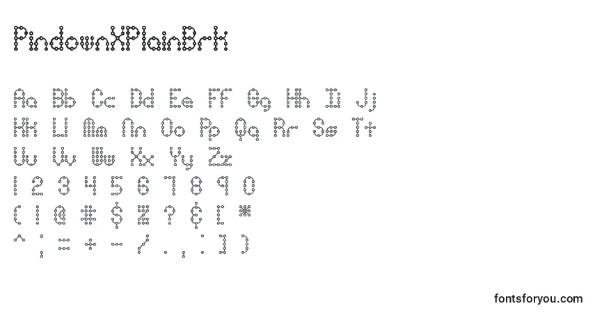 PindownXPlainBrk-fontti – aakkoset, numerot, erikoismerkit