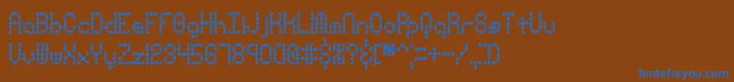 PindownXPlainBrk Font – Blue Fonts on Brown Background
