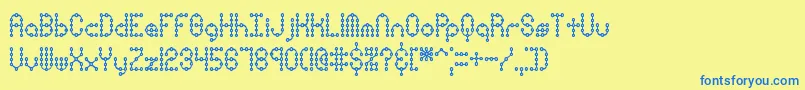 PindownXPlainBrk Font – Blue Fonts on Yellow Background