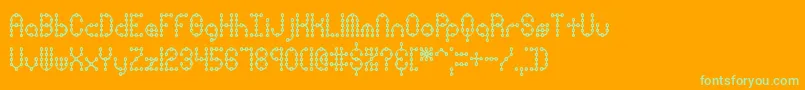 PindownXPlainBrk Font – Green Fonts on Orange Background