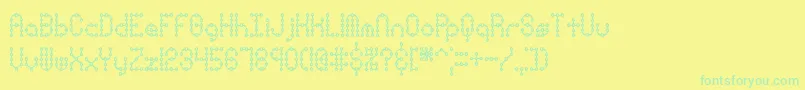 PindownXPlainBrk Font – Green Fonts on Yellow Background