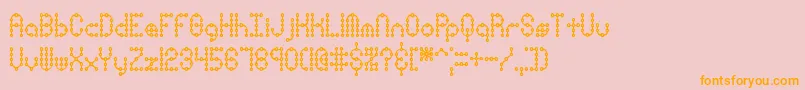 PindownXPlainBrk-Schriftart – Orangefarbene Schriften auf rosa Hintergrund