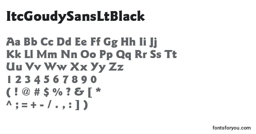 Шрифт ItcGoudySansLtBlack – алфавит, цифры, специальные символы
