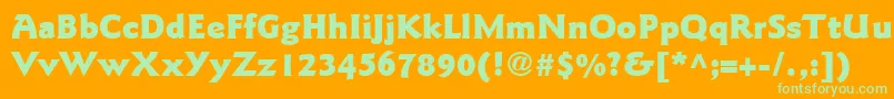 ItcGoudySansLtBlack Font – Green Fonts on Orange Background