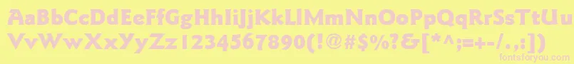 ItcGoudySansLtBlack-fontti – vaaleanpunaiset fontit keltaisella taustalla