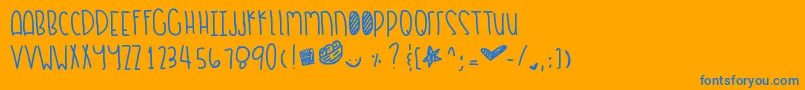 Tarracottawarrior Font – Blue Fonts on Orange Background