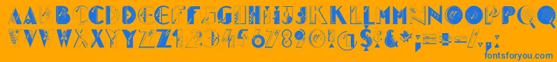 Mkidge Font – Blue Fonts on Orange Background