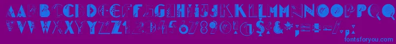 Mkidge Font – Blue Fonts on Purple Background