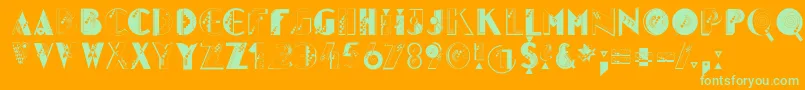 Mkidge Font – Green Fonts on Orange Background