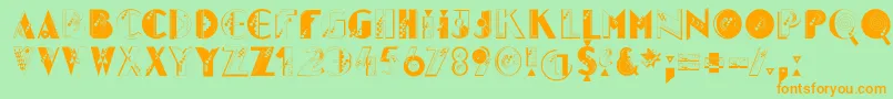 Mkidge Font – Orange Fonts on Green Background