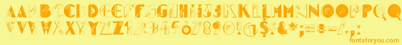 Mkidge Font – Orange Fonts on Yellow Background