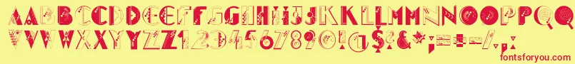 Mkidge Font – Red Fonts on Yellow Background