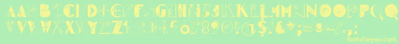 Mkidge Font – Yellow Fonts on Green Background