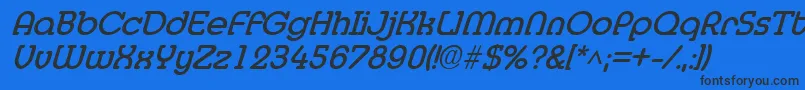 MedflyBoldItalic Font – Black Fonts on Blue Background