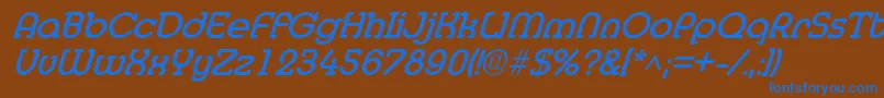 MedflyBoldItalic Font – Blue Fonts on Brown Background
