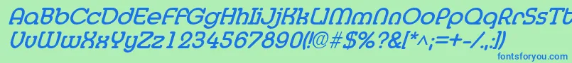MedflyBoldItalic Font – Blue Fonts on Green Background