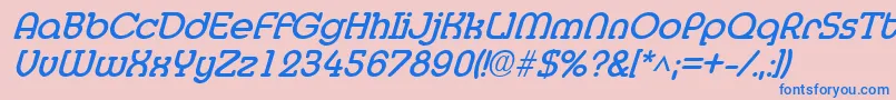 MedflyBoldItalic Font – Blue Fonts on Pink Background