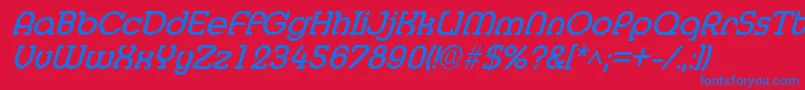 MedflyBoldItalic Font – Blue Fonts on Red Background