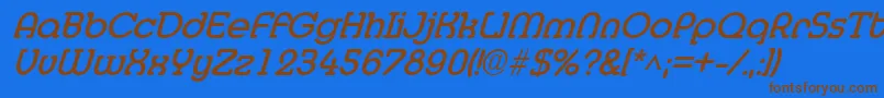 MedflyBoldItalic Font – Brown Fonts on Blue Background
