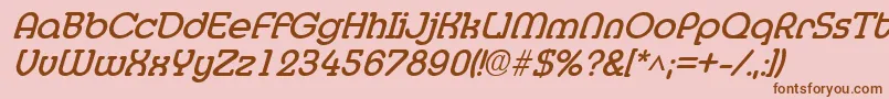 MedflyBoldItalic Font – Brown Fonts on Pink Background