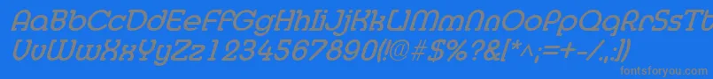 MedflyBoldItalic Font – Gray Fonts on Blue Background