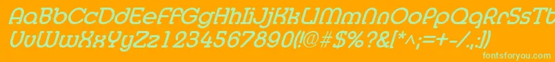 MedflyBoldItalic Font – Green Fonts on Orange Background