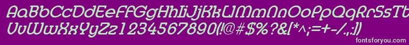MedflyBoldItalic Font – Green Fonts on Purple Background