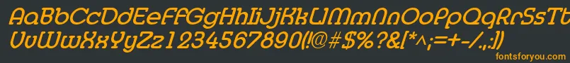 MedflyBoldItalic Font – Orange Fonts on Black Background