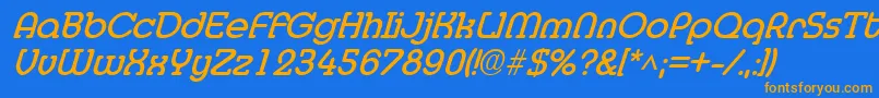 MedflyBoldItalic Font – Orange Fonts on Blue Background