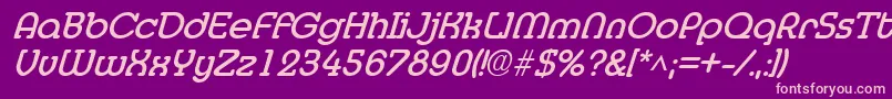 Fonte MedflyBoldItalic – fontes rosa em um fundo violeta