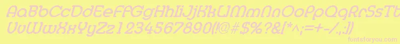 MedflyBoldItalic Font – Pink Fonts on Yellow Background
