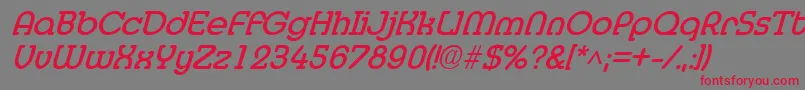 MedflyBoldItalic Font – Red Fonts on Gray Background